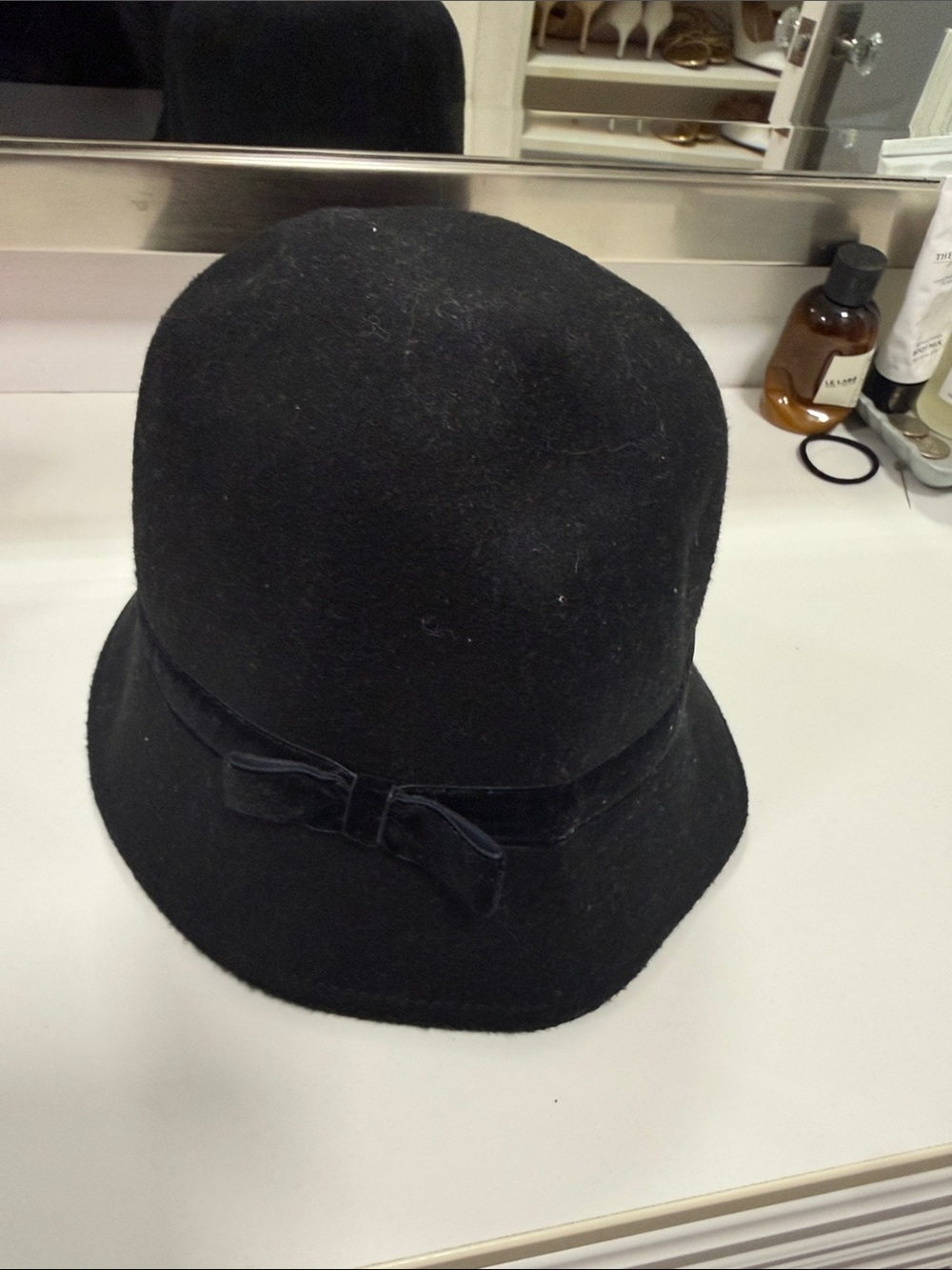 Gymboree Black Velvet Trim Cloche Hat